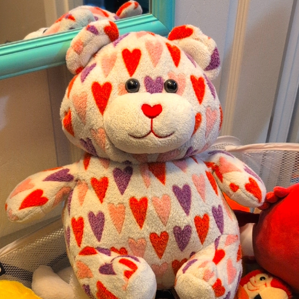 Heart Patterned Plush Bear